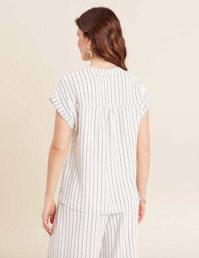 Blouse fluide manches courtes gris foncé femme