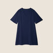 Robe évasée col en V bleu marine femme
