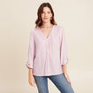 blouse fluide manches 3/4 bordeaux femme