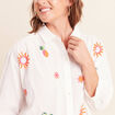 Chemise ample manches 3/4 col chemise ecru femme