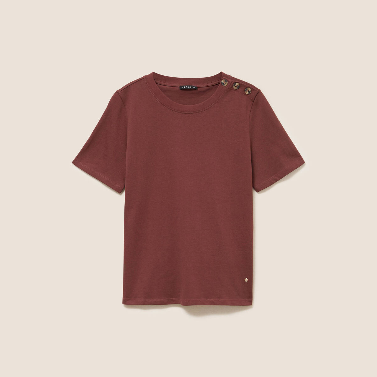 T-shirt manches courtes marron femme