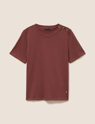 T-shirt manches courtes marron femme