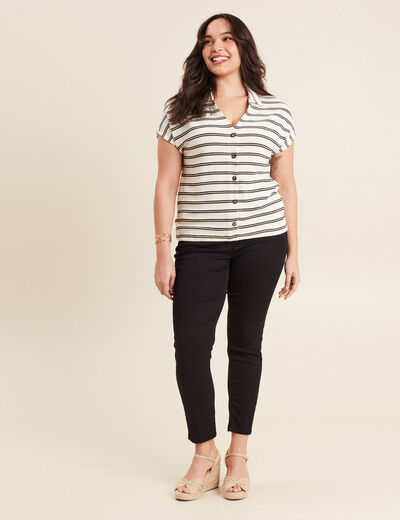Blouse manches courtes blanc femme