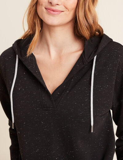 Sweat à capuche noir femme