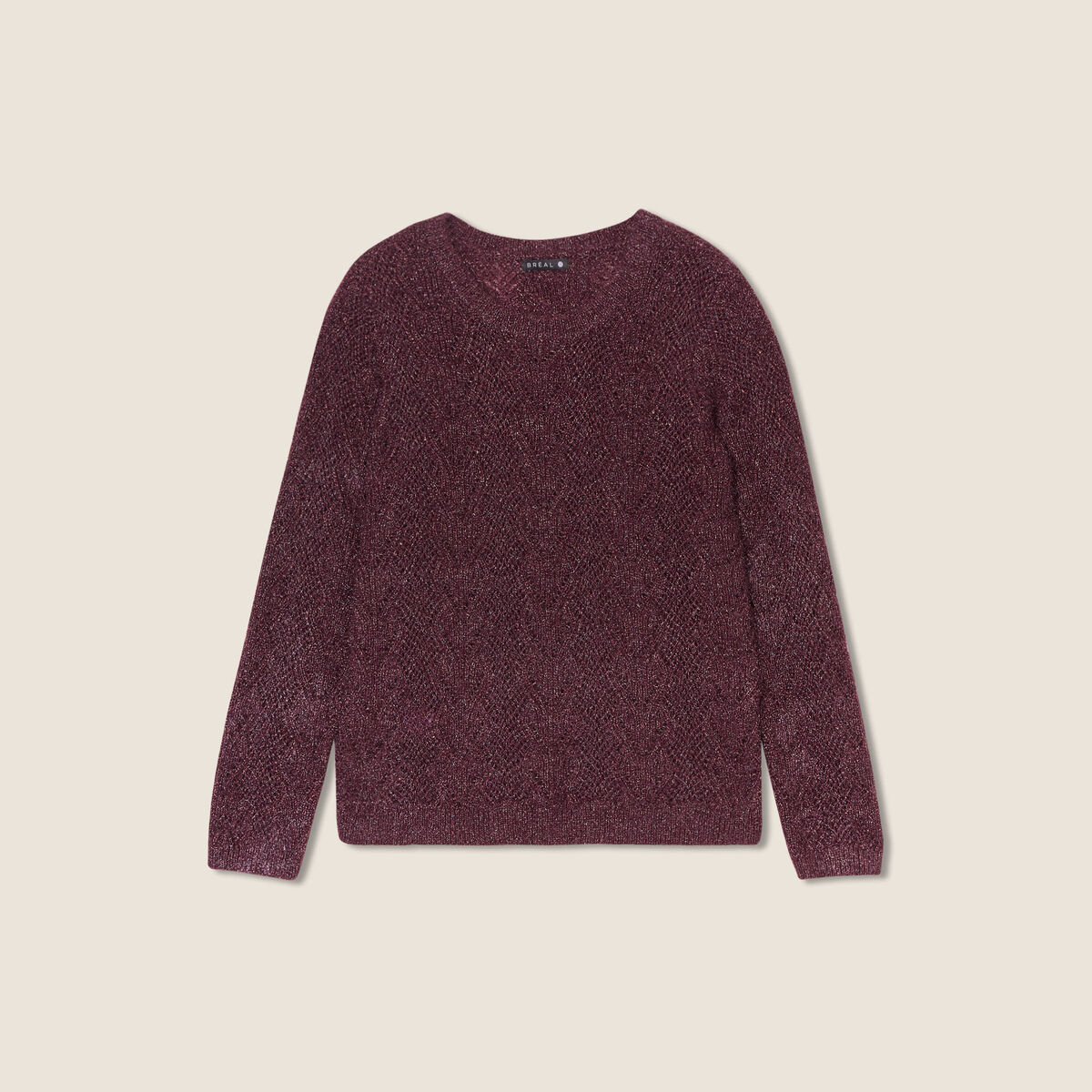Pull manches longues bordeaux femme