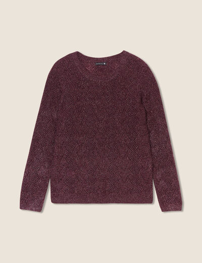 Pull manches longues bordeaux femme
