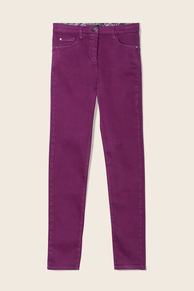 Jean magique ajusté taille standard violet foncé femme