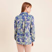 Chemise manches longues bleu femme