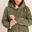 Doudoune doubl&eacute;e avec capuche vert kaki femme