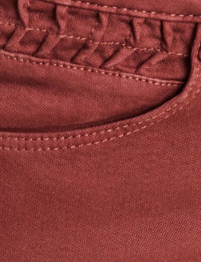 Jean coupe ajust&eacute;e taille bascul&eacute;e marron femme