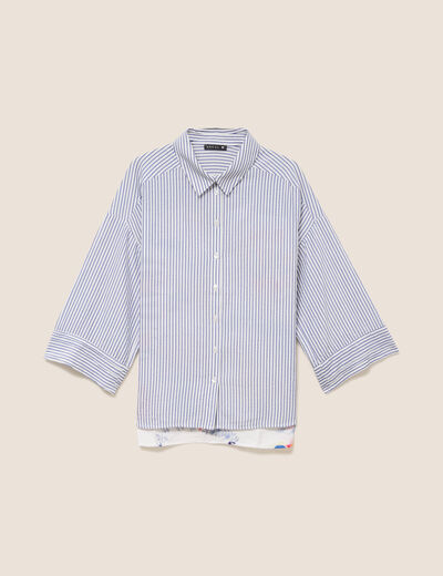 Chemise ample manches 3/4 fluide multicolore femme
