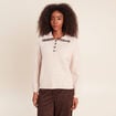 Pull droit manches longues beige femme