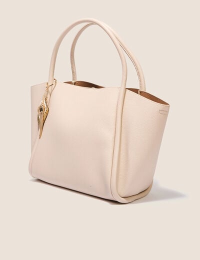 Sac cabas détail pampille sable femme