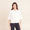 Veste droite courte manches 3/4 ecru femme