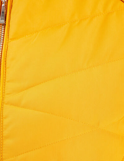 Doudoune droite jaune or femme