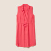 Robe droite courte avec lien rouge femme