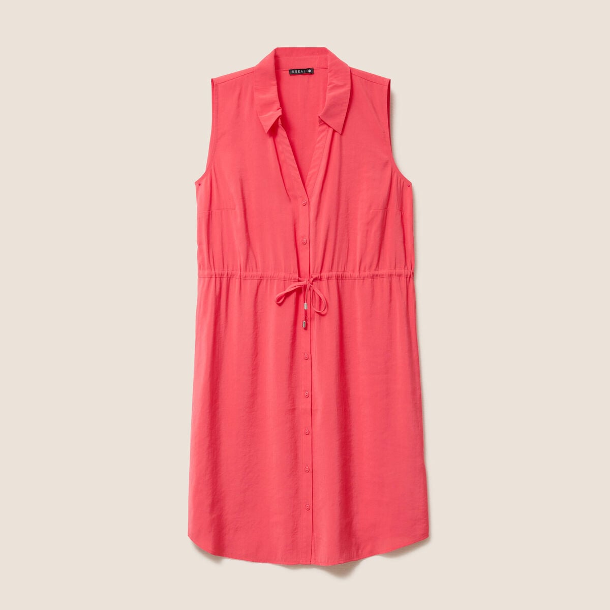 Robe droite courte avec lien rouge femme