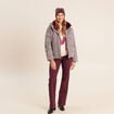 Pull col rond manches longues beige femme