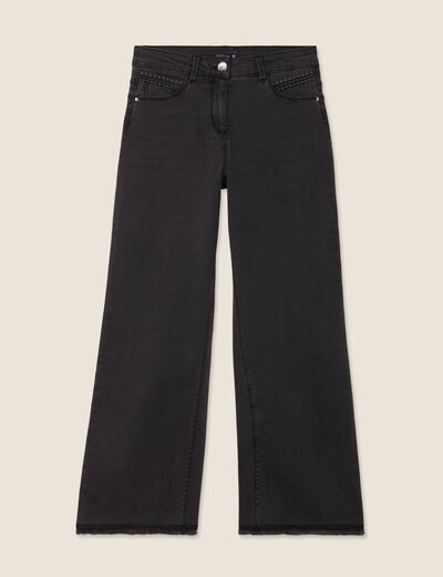 Jean large 7/8ème denim gris femme