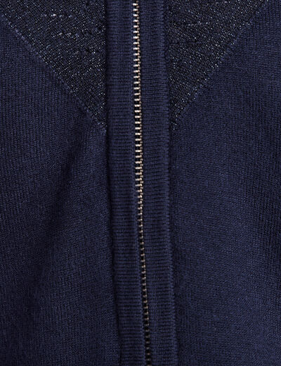Gilet avec capuche bleu marine femme