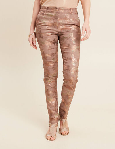Pantalon ajusté marron femme