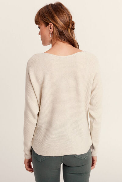 Pull manches longues couleur or femme