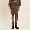 Jupe tricot ajustée noir femme