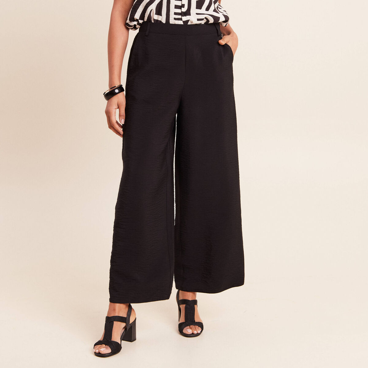 Pantalon magique Le R&eacute;versible large noir femme