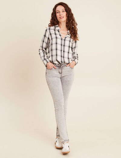 Tunique fluide col chemise blanc femme