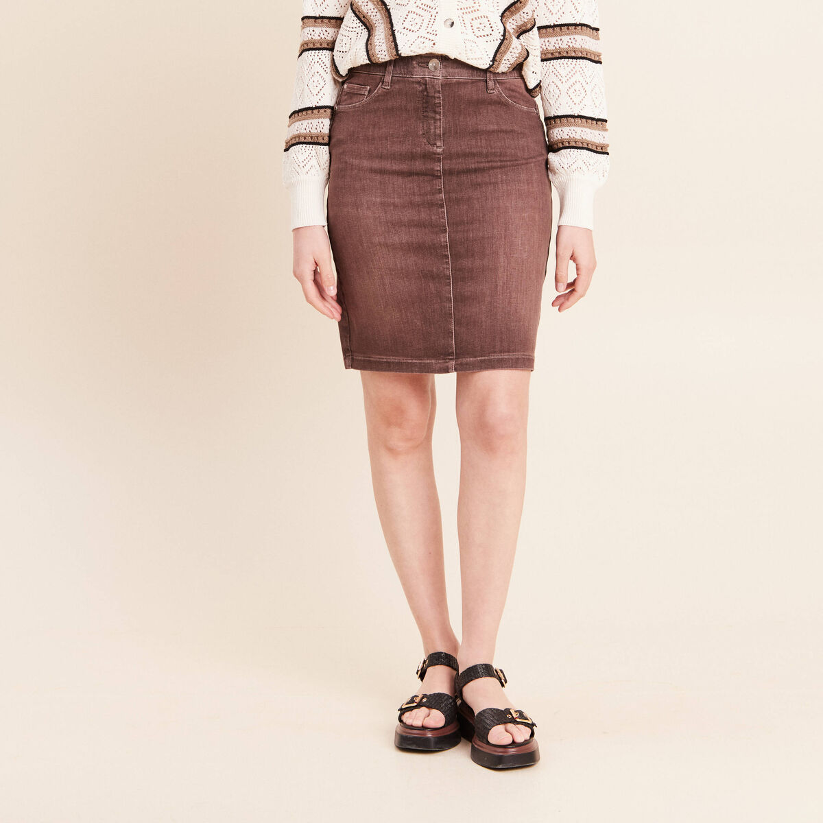 Jupe magique l'unique marron clair femme
