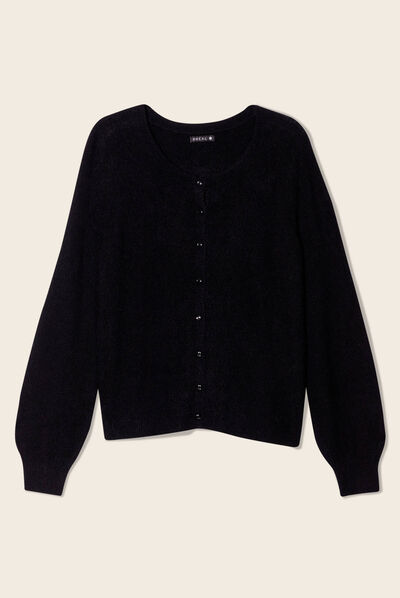 Gilet manches longues noir femme
