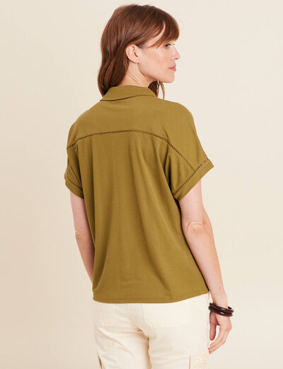 T-shirt manches courtes vert kaki femme