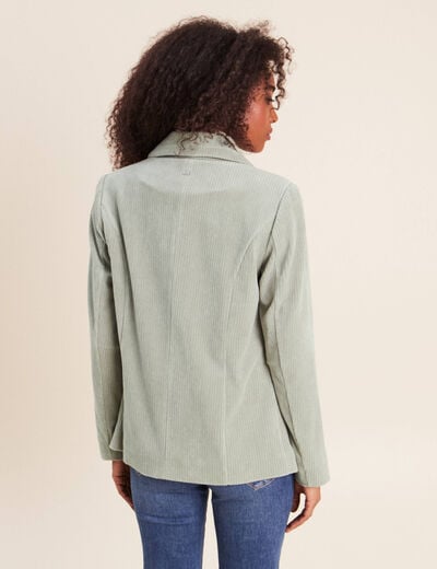 Veste tailleur velours vert clair femme