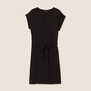 robe droite col en v noir femme Robe droite col en V noir femme
