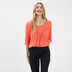 Blouse manches 3/4 orange clair femme