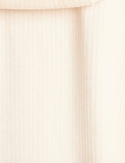 Sweat velours à capuche ivoire femme