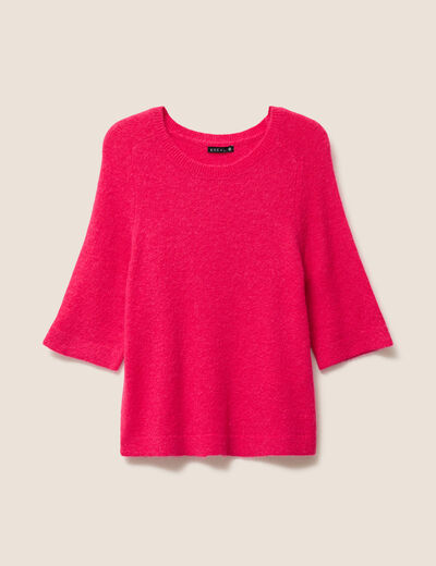 Pull col bateau rose femme