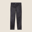 Pantalon ajusté enduit 7/8ème noir femme