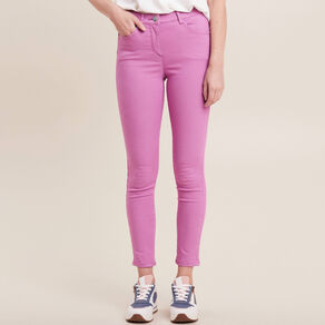 pantalon leger taille standard 78eme mauve femme Pantalon léger taille standard 7/8ème mauve femme