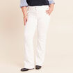 Pantalon coupe bootcut &agrave; pont blanc femme