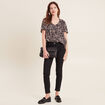 Blouse manches courtes noir femme