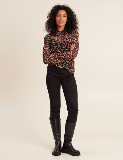 T-shirt manches longues vert kaki femme