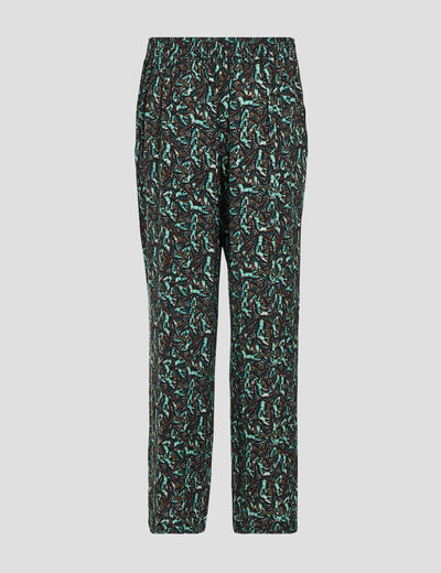 Pantalon flou vert pastel femme