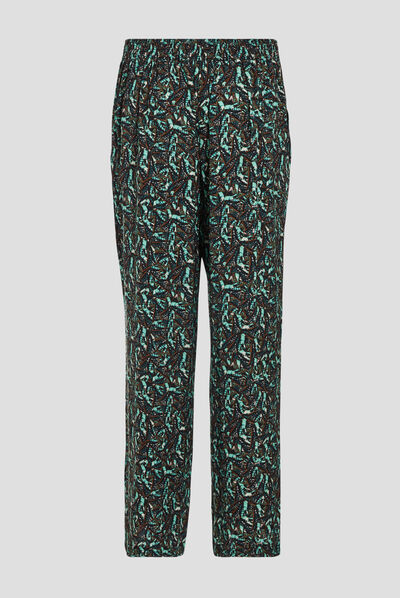 Pantalon flou vert pastel femme