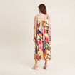 Robe longue évasée fluide multicolore femme