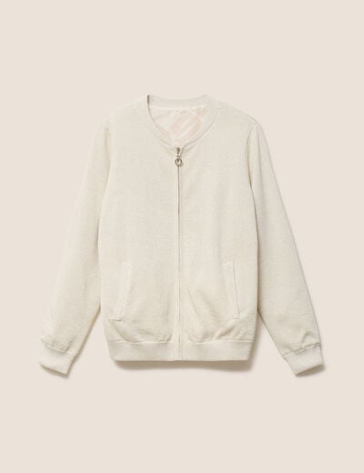 Gilet r&eacute;versible esprit bomber blanc femme
