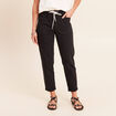 Pantalon coupe mom 7/8&egrave;me noir femme