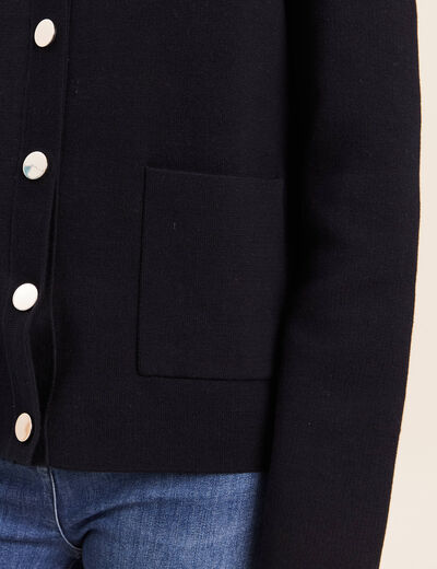 Veste r&eacute;versible en maille noir femme