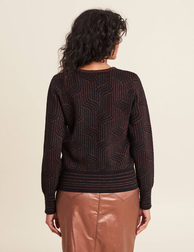 Pull manches longues marron femme