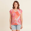 T-shirt manches courtes orange femme